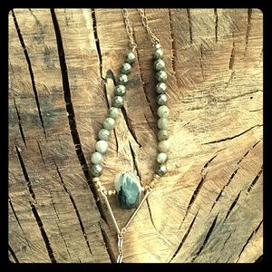 Labrodite and Gold Plated Necklace